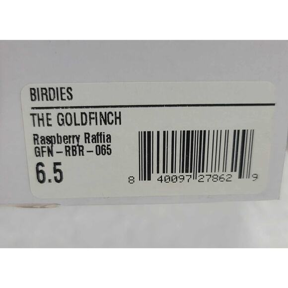 NWT Women's Birdies The Goldfinch Raspberry Pointed Toe Rafia Flats size 6.5 - Picture 5 of 6
